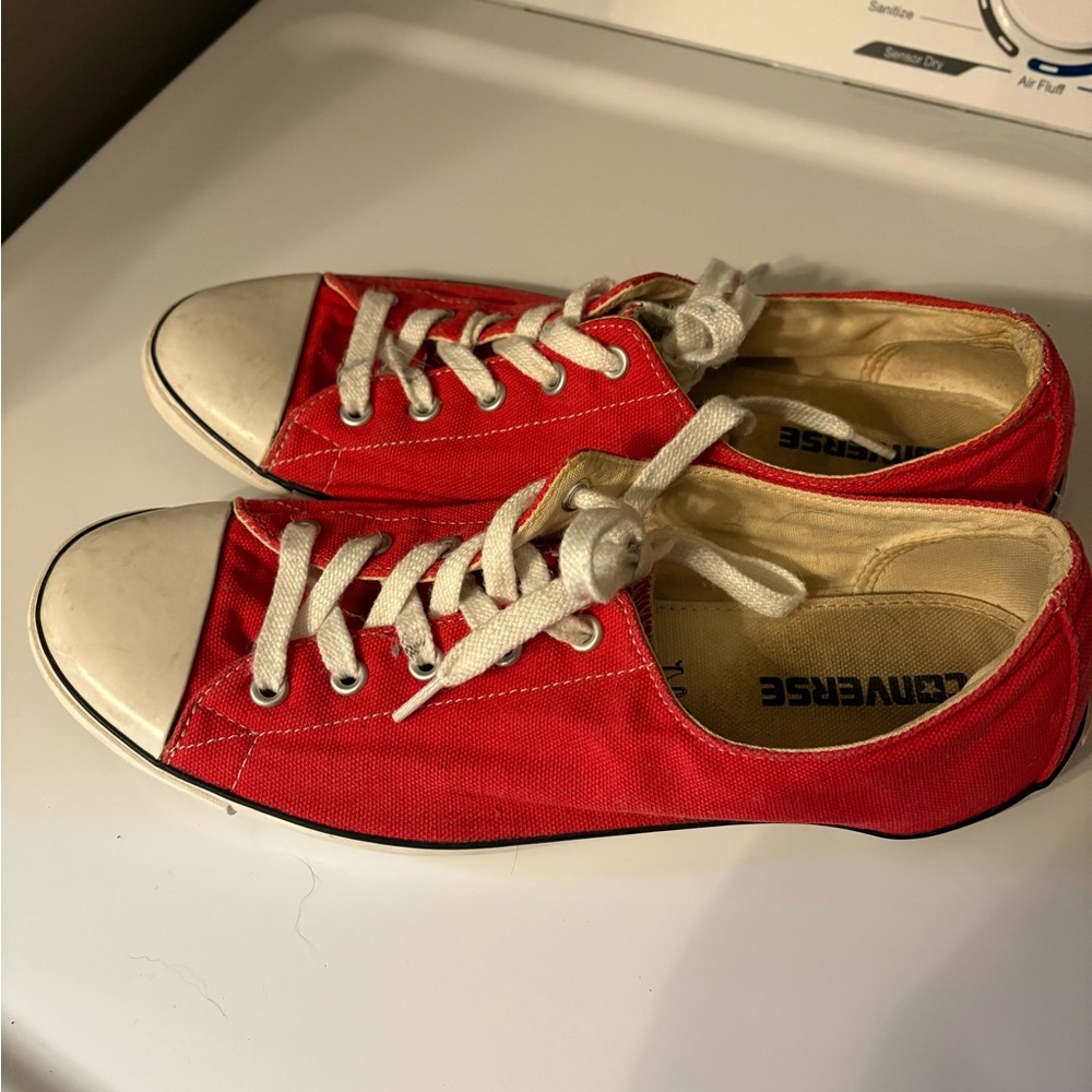 Converse Red and White Canvas Shoes